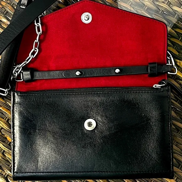 NWOT RAG & BONE Women’s ATLAS Leather Wallet On A Chain Minimalist Premium Brand - Picture 8 of 13